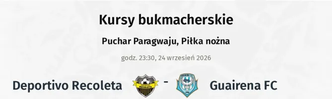 Deportivo Recoleta - Guairena FC kursy bukmacherskie