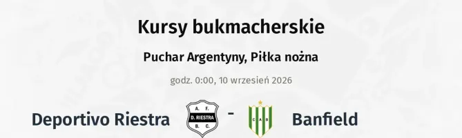 Deportivo Riestra - Banfield kursy bukmacherskie