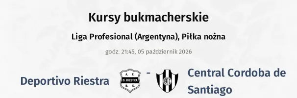 Deportivo Riestra - Central Cordoba de Santiago kursy bukmacherskie