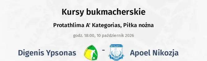 Digenis Ypsonas - Apollon Limassol kursy bukmacherskie