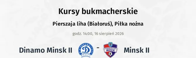 Dinamo Minsk II - Minsk II kursy bukmacherskie