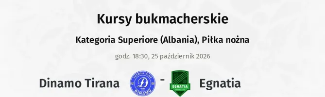 Dinamo Tirana - Egnatia kursy bukmacherskie