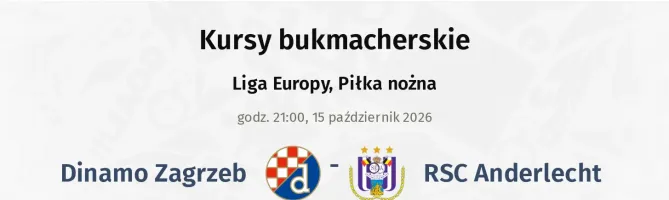 Dinamo Zagrzeb - Anderlecht kursy bukmacherskie