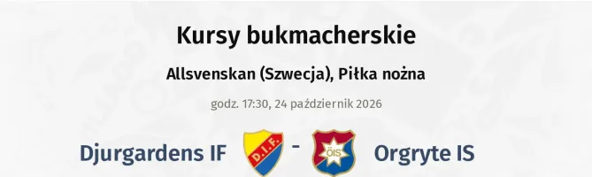 Djurgardens IF - Orgryte IS kursy bukmacherskie