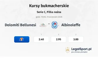 Dolomiti Bellunesi - Albinoleffe kursy bukmacherskie