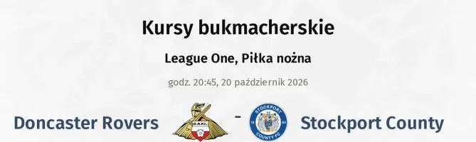 Doncaster Rovers - Stockport County kursy bukmacherskie