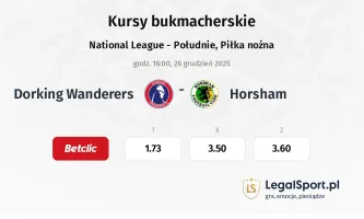 Dorking Wanderers - Horsham kursy bukmacherskie