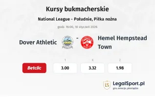 Dover Athletic - Hemel Hempstead Town kursy bukmacherskie