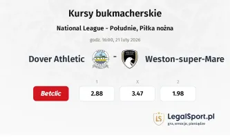 Dover Athletic - Weston-super-Mare kursy bukmacherskie