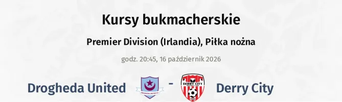 Drogheda United - Derry City kursy bukmacherskie
