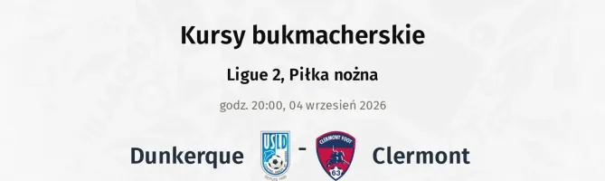 Dunkerque - Clermont Foot kursy bukmacherskie