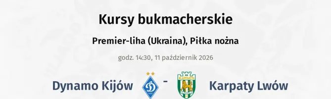 Dynamo Kijów - Karpaty Lwów kursy bukmacherskie