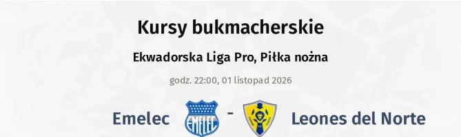 Emelec - Leones del Norte kursy bukmacherskie