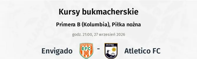 Envigado - Atletico FC kursy bukmacherskie