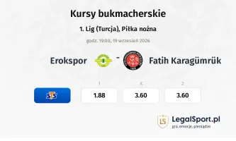 Erokspor - Fatih Karagümrük kursy bukmacherskie