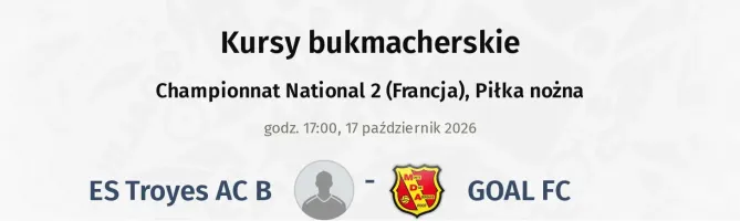ES Troyes AC B - GOAL FC kursy bukmacherskie