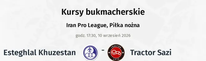 Esteghlal Khuzestan - Tractor Sazi kursy bukmacherskie