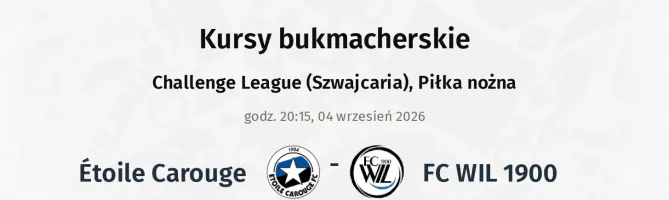 Étoile Carouge - FC WIL 1900 kursy bukmacherskie