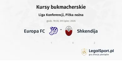 Europa FC - Shkendija kursy bukmacherskie