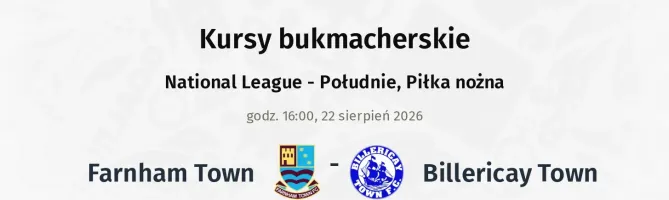 Farnham Town - Billericay Town kursy bukmacherskie