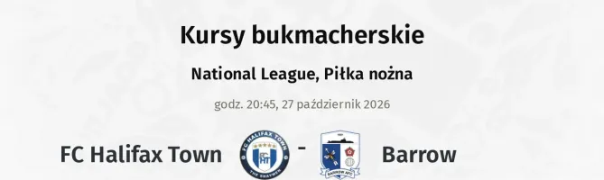 FC Halifax Town - Barrow kursy bukmacherskie