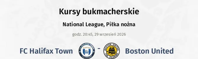 FC Halifax Town - Boston United kursy bukmacherskie
