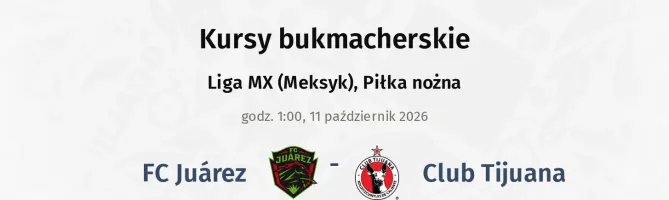 FC Juarez - Club Tijuana kursy bukmacherskie