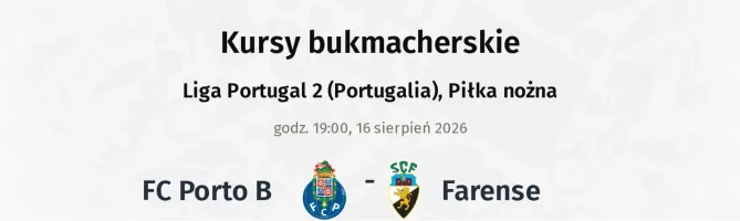FC Porto B - Farense kursy bukmacherskie