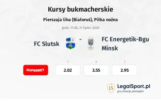 FC Slutsk - FC Energetik-Bgu Minsk kursy bukmacherskie