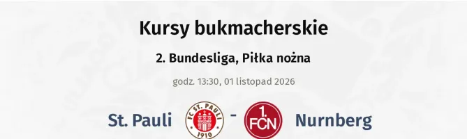 FC St. Pauli - 1. FC Nürnberg kursy bukmacherskie