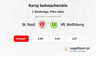 FC St. Pauli - VfL Wolfsburg kursy bukmacherskie