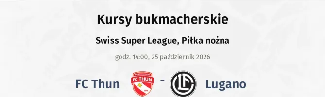 FC Thun - FC Lugano kursy bukmacherskie