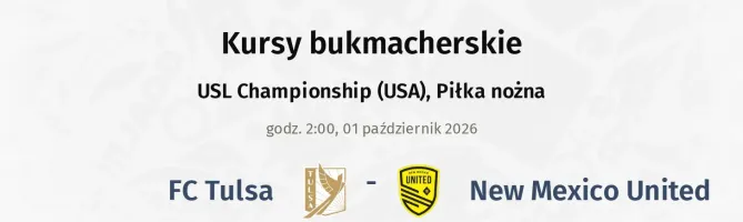 FC Tulsa - New Mexico United kursy bukmacherskie
