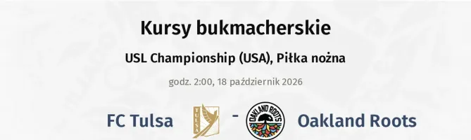 FC Tulsa - Oakland Roots kursy bukmacherskie