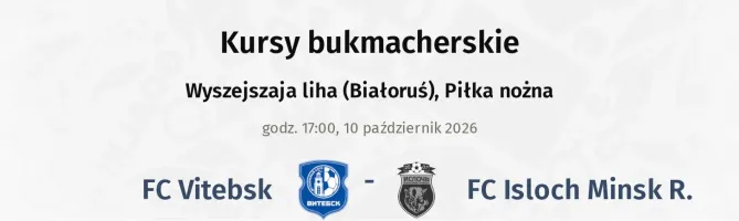 FC Vitebsk - FC Isloch Minsk R. kursy bukmacherskie