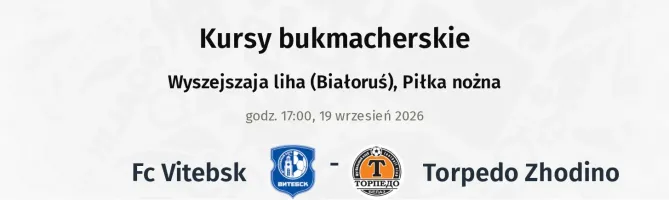 FC Vitebsk - Torpedo Zhodino kursy bukmacherskie