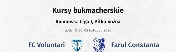 FC Voluntari - Farul Constanta kursy bukmacherskie