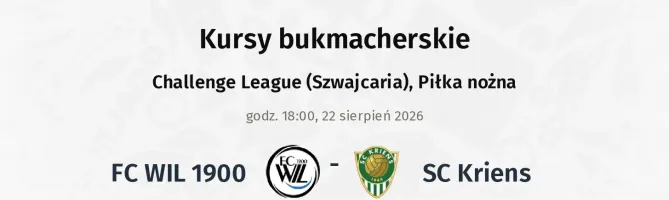 FC WIL 1900 - SC Kriens kursy bukmacherskie