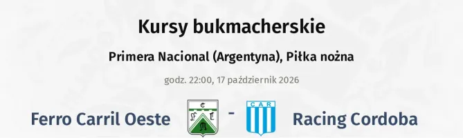 Ferro Carril Oeste - Racing Cordoba kursy bukmacherskie