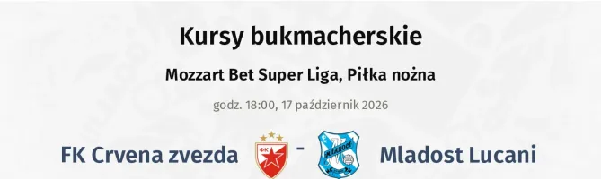 FK Crvena Zvezda - Mladost Lucani kursy bukmacherskie