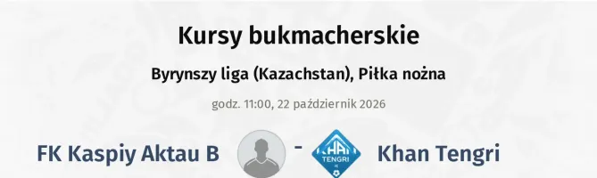 FK Kaspiy Aktau B - Khan Tengri kursy bukmacherskie
