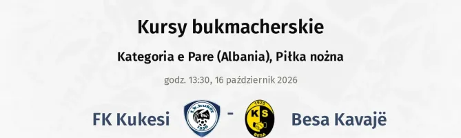 FK Kukesi - Besa Kavajë kursy bukmacherskie