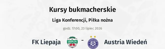 FK Liepaja - Austria Wiedeń kursy bukmacherskie