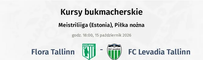 Flora Tallinn - FC Levadia Tallinn kursy bukmacherskie