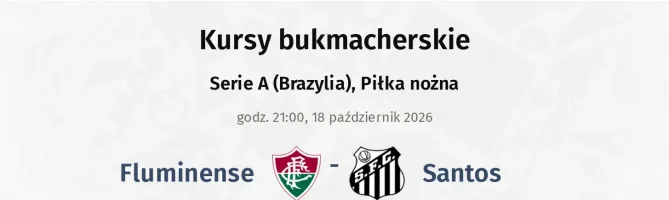 Fluminense - Santos kursy bukmacherskie
