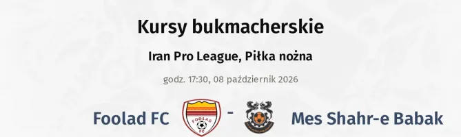 Foolad FC - Mes Shahr-e Babak kursy bukmacherskie