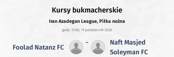 Foolad Natanz FC - Naft Masjed Soleyman FC kursy bukmacherskie
