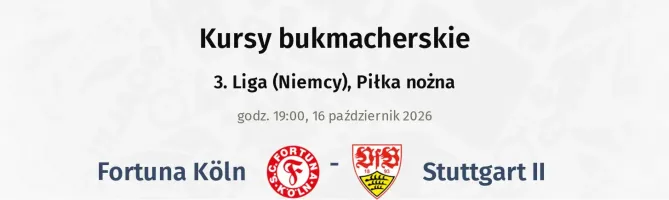 Fortuna Köln - Stuttgart II kursy bukmacherskie