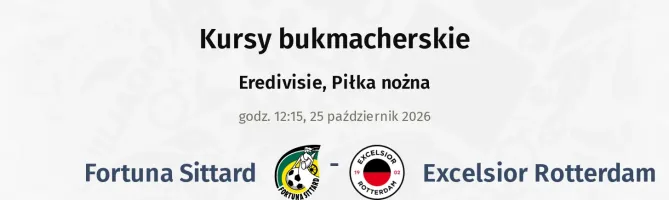 Fortuna Sittard - Excelsior Rotterdam kursy bukmacherskie