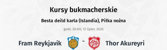 Fram Reykjavik - Thor Akureyri kursy bukmacherskie